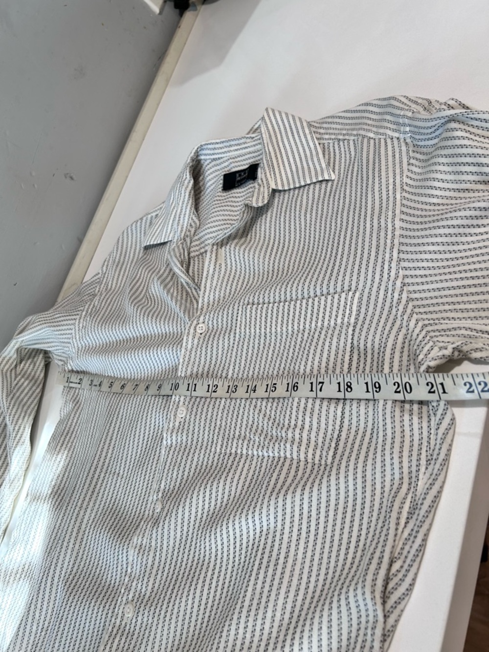 Ike Behar Long-Sleeve Striped Dress Shirt - White & Gray - Picture 15 of 16